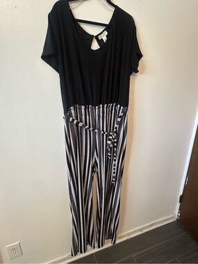 Just Be Striped Jumpsuit 3XL